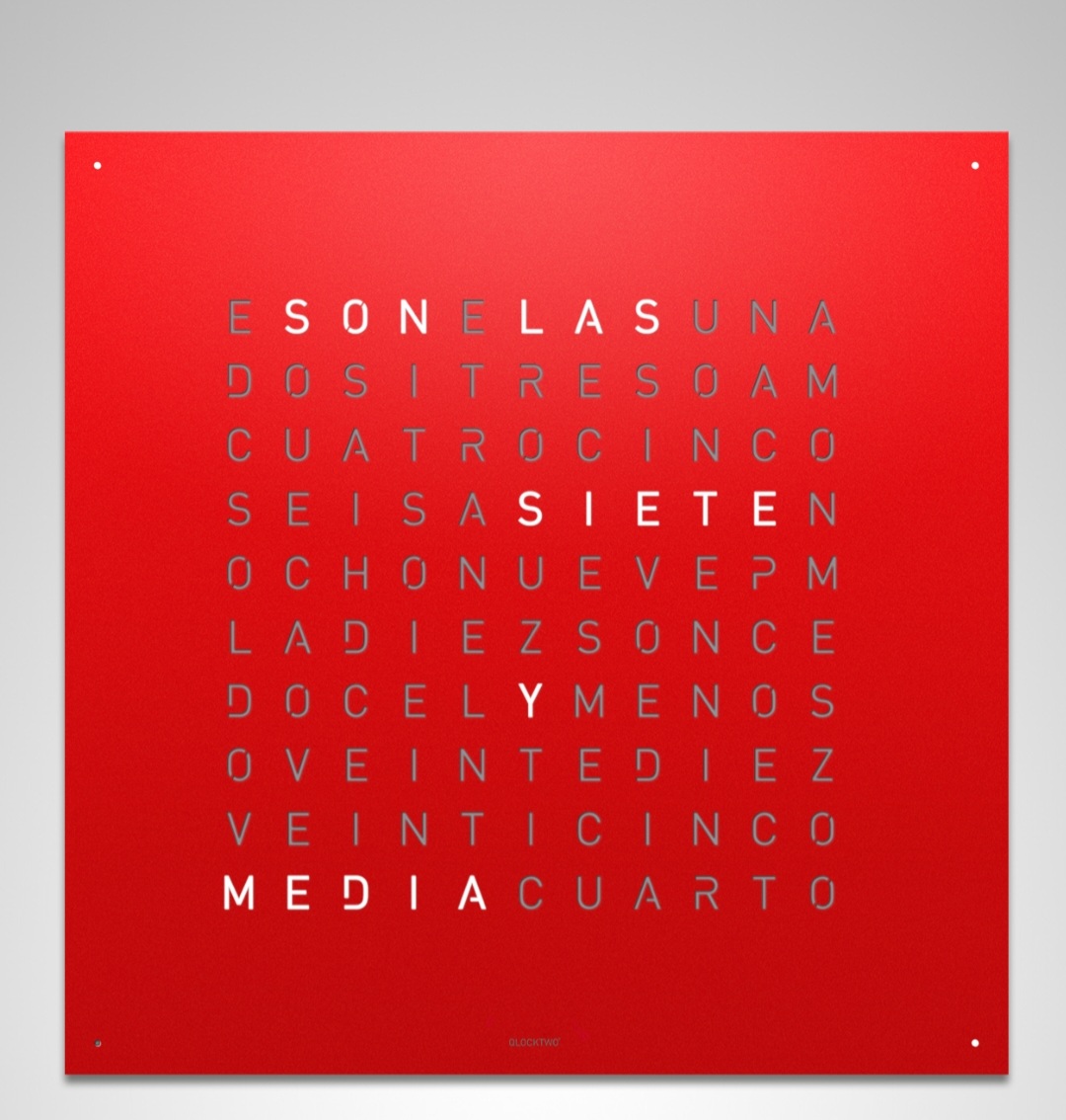 QLOCKTWO Classic Red Papper en idioma  Español